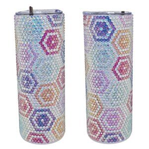 20oz Rhinestone Tumbler Hexagon Design
